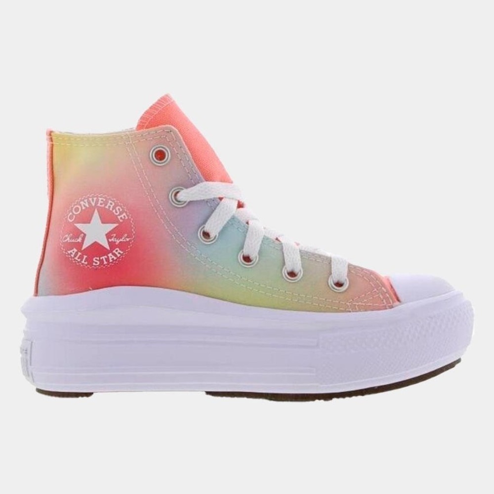 Kids CONVERSE Chuck Taylor All Star Platform rainbow ombré sneakers- Size 3.5